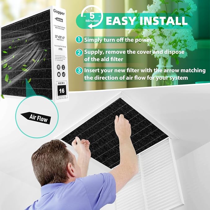 X7935 20x20x5 Air Filter MERV 16, Replacement Media