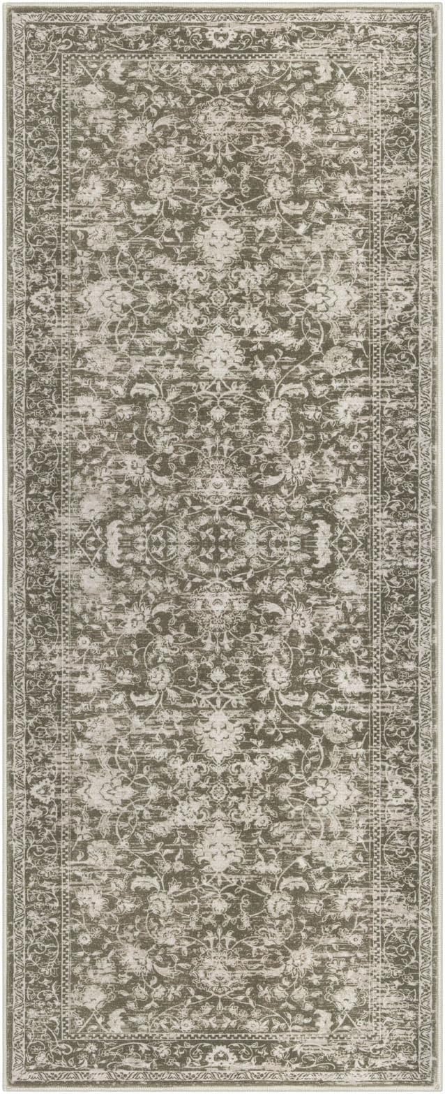 KILOCOCO Hallway Runner 2x5 Kitchen Runner Rug Printed Vintage Floral Washable