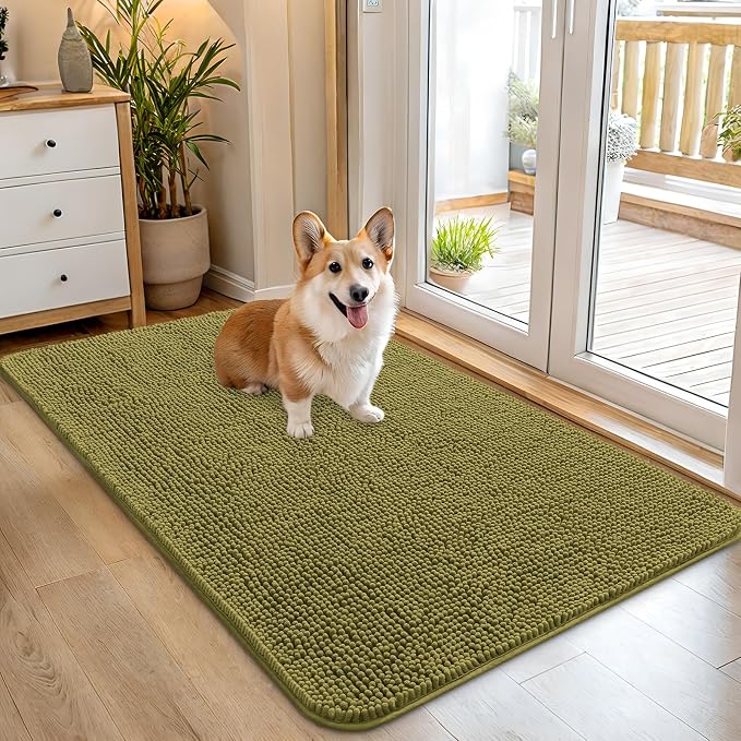 OLANLY Dog Door Mat for Muddy Paws 45x27, Absorbs Moisture and Dirt, Absorbent