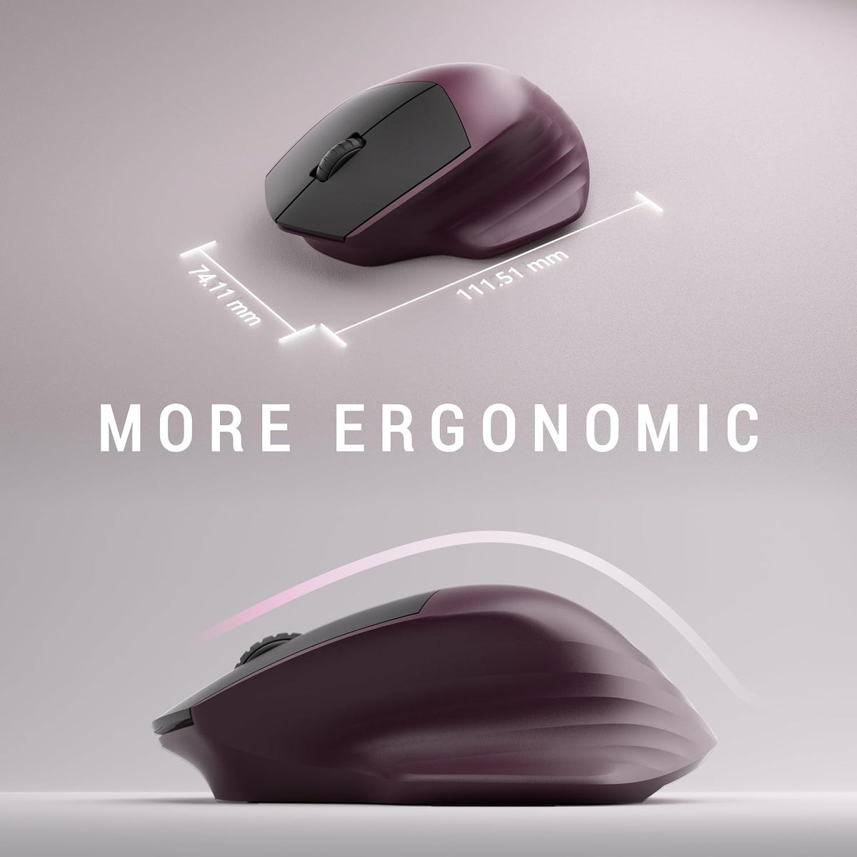 MPTOG Ergonomic Wireless Keyboard and Mouse Combo, Claret