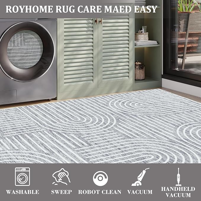 ROYHOME Washable Rug 5x7 Area Rugs