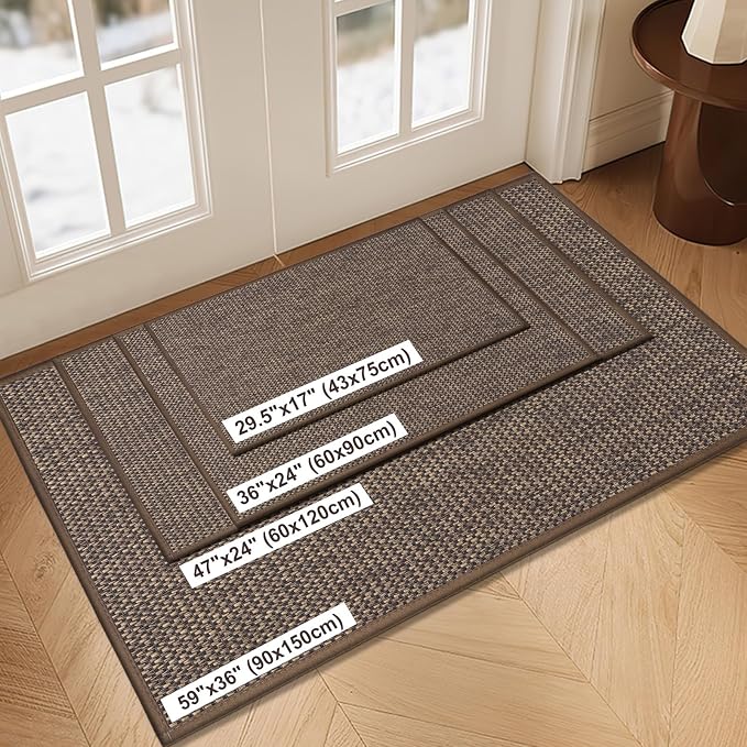LEKEEPGO Door Mat 24"x47", Non Slip Door Mat Indoor Entrance, Rubber Backing