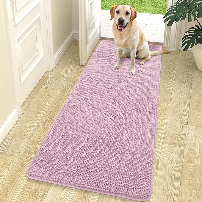 OLANLY Dog Door Mat for Muddy Paws 70x24, Absorbs Moisture and Dirt, Absorbent