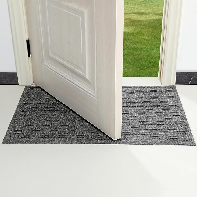 Mibao Front Door Mat Indoor Outdoor Entrance, Dirt Trapping Waterproof