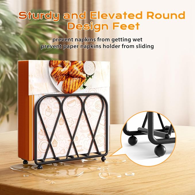 Napkin Holder for Table, Modern Decor for Home Dinner in Kitchen or Dining Room