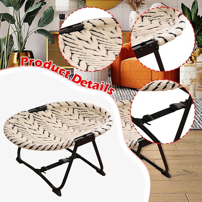Elevated Pet Bed Supplies Gifts Metal Frame Indoor Folable with Storage Bag Portable Outdoor Furniture Versatile Accessory