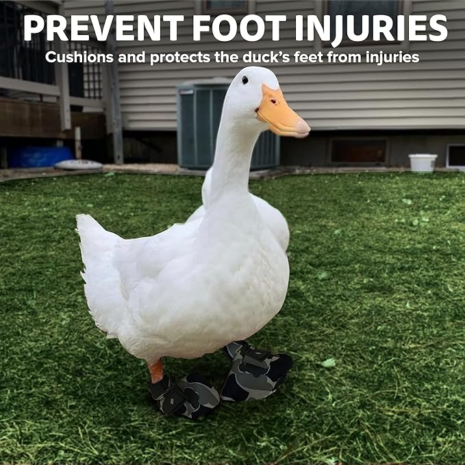 Duck Shoes for Injured Feet – Protective Neoprene Footwear for Ducks, Protective Shoes for Birds with Injured feet, Bumblefoot Relief - Small, 2.5’’ Max. Inside Width - Gray Camouflage
