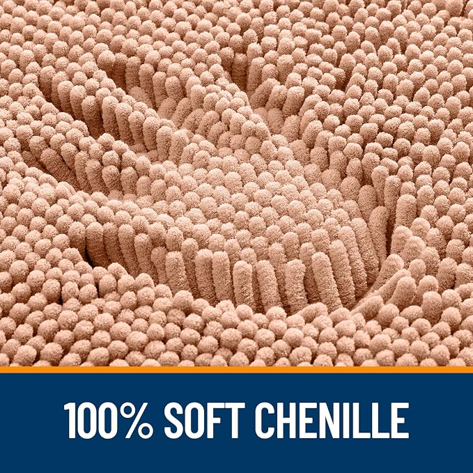 OLANLY Bathroom Rugs 34x21, Extra Soft Absorbent Chenille Bath Rugs, Rubber