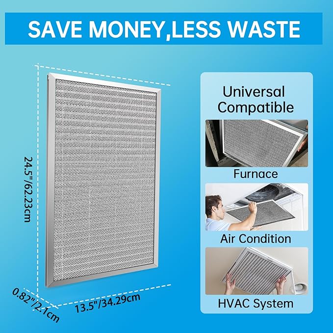 UBeesize 14x25x1 Reusable Electrostatic Air Filter HVAC AC Furnace Filter