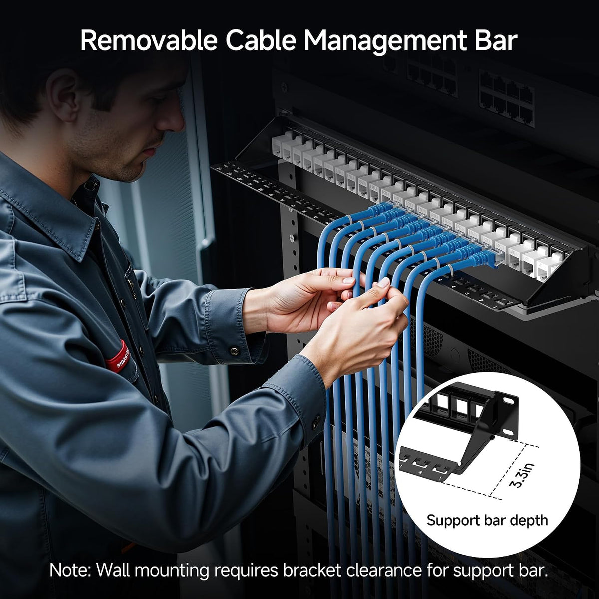 Cable Matters 1U 24 Port Keystone Patch Panel with Cable Management