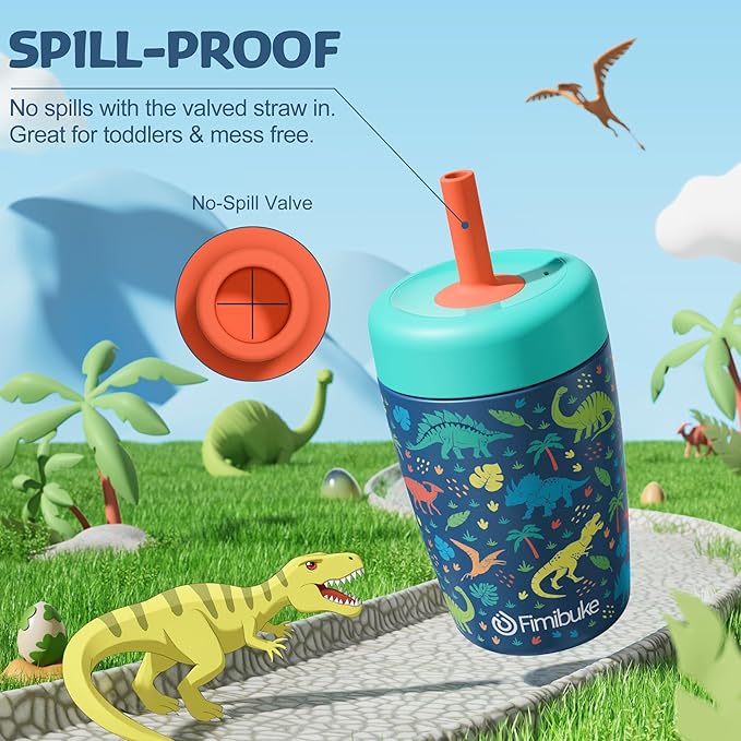 Fimibuke Toddler Cups Spill Proof, 12 OZ Sippy Cup