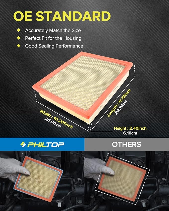 PHILTOP Engine Air Filter CA11895 Replacement