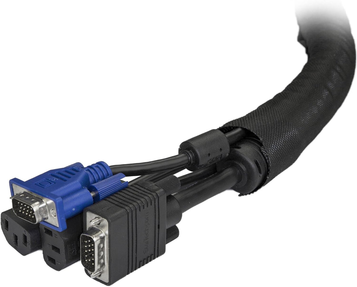 StarTech 15' (4.6m) Cable Management Sleeve, Black, Trimmable (WKSTNCM2)