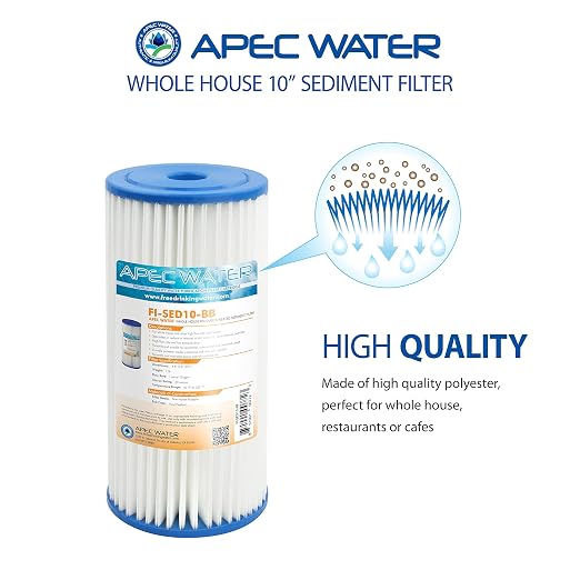 APEC Water Systems CB1-SED10-BB Whole House Sediment Water Filter 10" Home