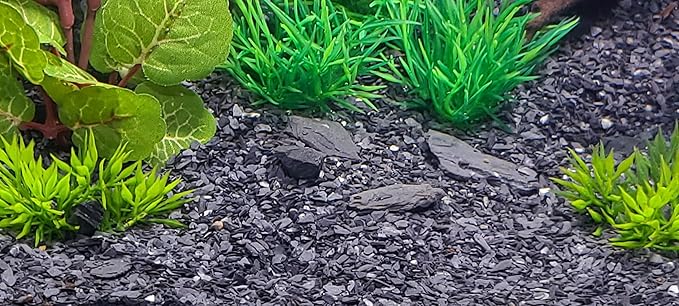 Small World Slate & Stone Natural Coarse Sand Gravel Substrate USA Sourced and Packaged for Aquascaping Planted, Freshwater and Saltwater Tanks - Gravel Size Approx. 1/32" to 1/8" (14 lbs)
