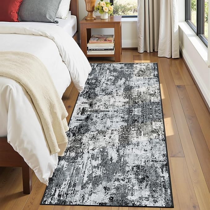 RELEANY Washable Area Rugs 2'x8' Non-Slip Modern Abstract Soft