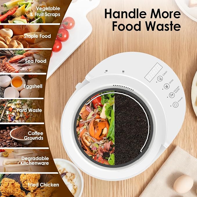 Electric Composter for Kitchen, 3L Food Recycler Composter