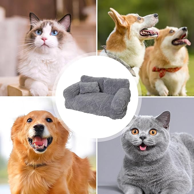 Pet Sofa - Plush Elastic Detachable Couch, Dog Bed Furniture, Softs Comfortable Lounger, Washable Animal Cushion with Plush Elastic | Pet Sofa for Puppys Cat Kitten Small Medium Large Breed Home