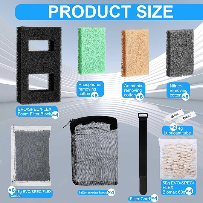 4 Set/48 Pcs Aquarium Filter Compatible