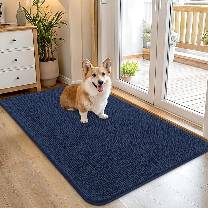 OLANLY Dog Door Mat for Muddy Paws 45x27, Absorbs Moisture and Dirt, Absorbent