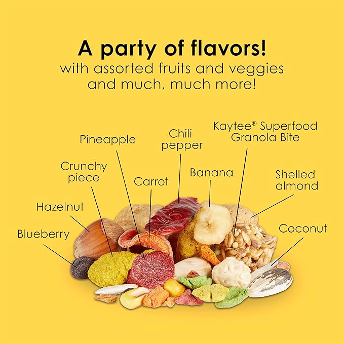 Kaytee Fiesta Macaw Food, Nutritious and Fun Blend, Supports Skin, Feather, Digestion, Brain and Heart Health, 4.5 pounds