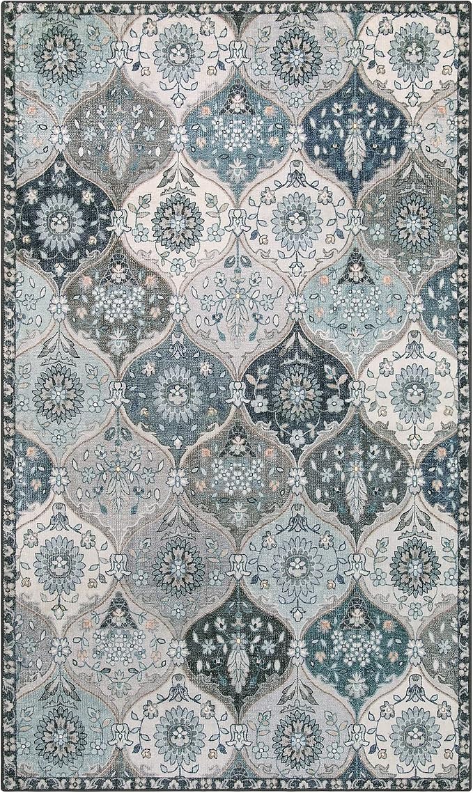 Lahome Moroccan Trellis Washable Rugs, 3x5 Area Rug