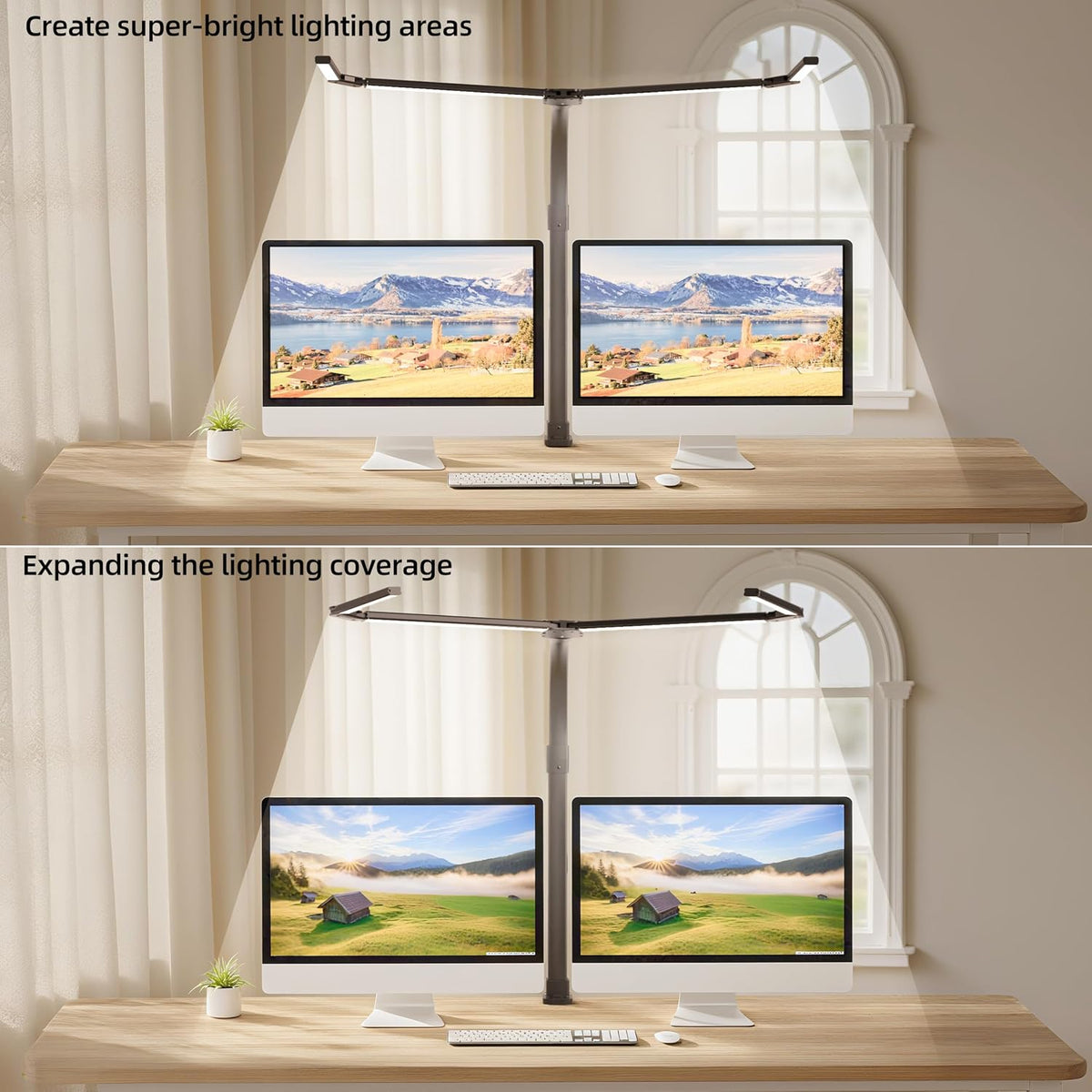 LED Desk Lamp with Clamp, Eye-Carying Desk Light with Remote,Adjustable Flexible Gooseneck,1800LM Ultra Bright Table Lamp for Work,Study, Read,Workbench(Black)
