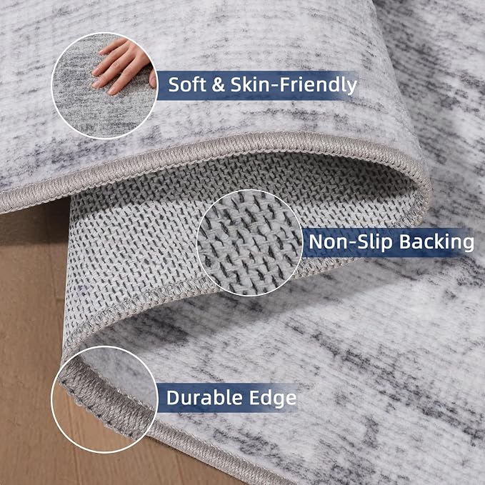 Area Rugs 9x12 for Living Room, Non-Slip Backing Machine Washable Rugs