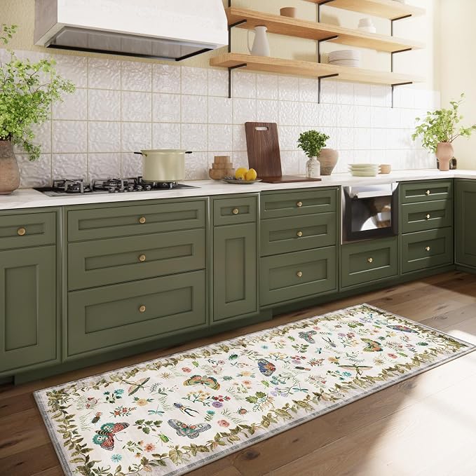 Machine Washable Kitchen Runner Rugs: 2'6"x8' Hallway Runner Stain Resistant