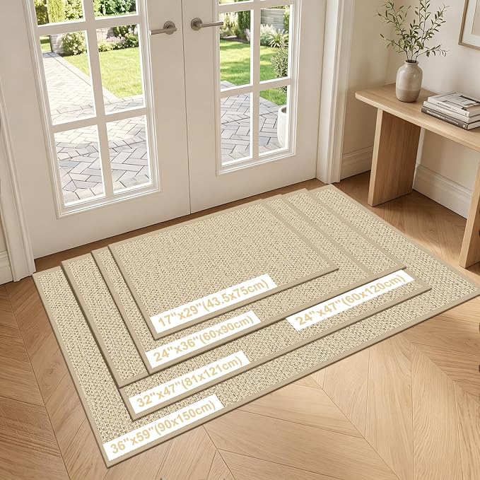LEKEEPGO Door Mat 17"x29", Non Slip Door Mat Indoor Entrance, Rubber Backing