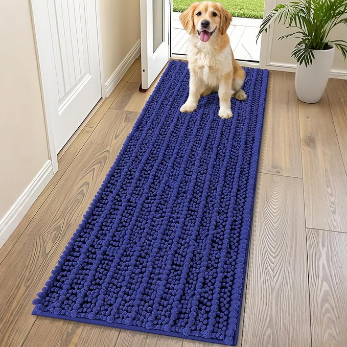 Smiry Dog Door Mat for Muddy Paws 70x24, Absorbent Dirt Trapper, Non-Slip