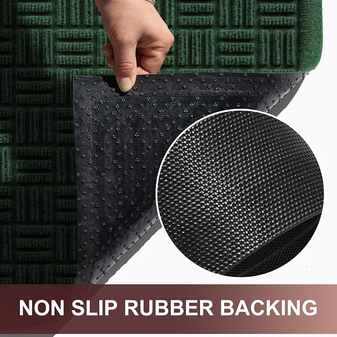 Mibao Front Door Mat Indoor Outdoor Entrance, Dirt Trapping Waterproof