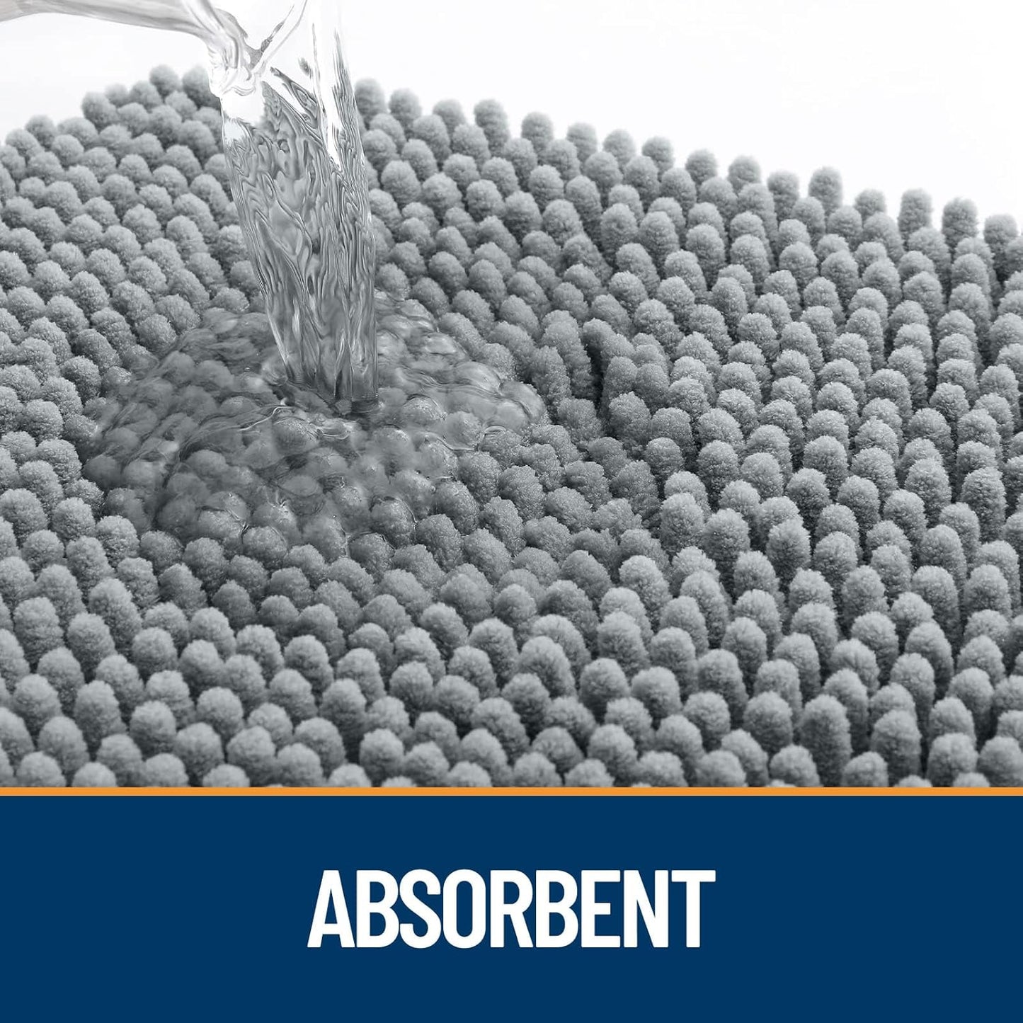 OLANLY Door Mat for Muddy Dog Paws 48x30, Ultra Absorbent Chenille Mud Doormat with Paw Print Design, Non-Slip Washable Doormat for Indoor Entryway, Quick-Dry Pet Bed Mats for Dirty Dogs, Grey