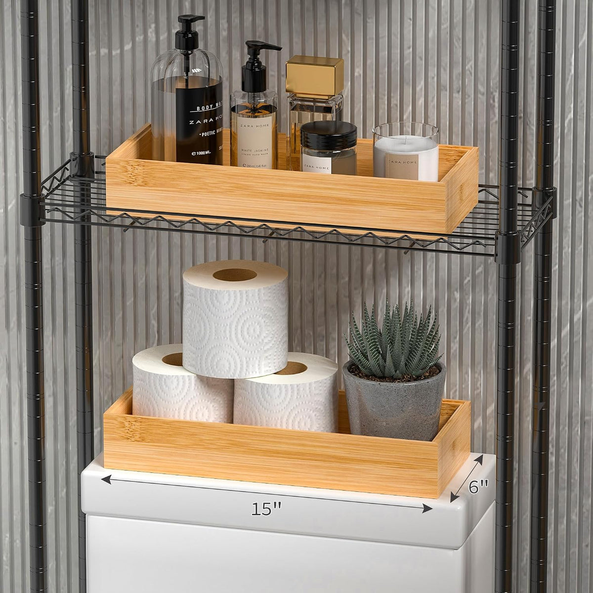 Bamboo Kitchen Drawer Organizer, Deep 2-Pack, 17" x 6" x 2.5"