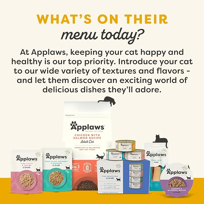 Applaws Natural Wet Cat Food in Broth, Limited and Natural Ingredients, High Protein with No Artificial Additives, Variety Chicken Selection in Broth (16 x 2.12 oz Easy-Open Cups)