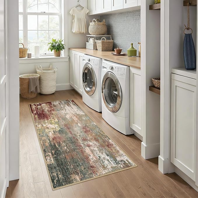 RELEANY Washable Area Rugs 3x6 Non-Slip Modern Abstract Soft