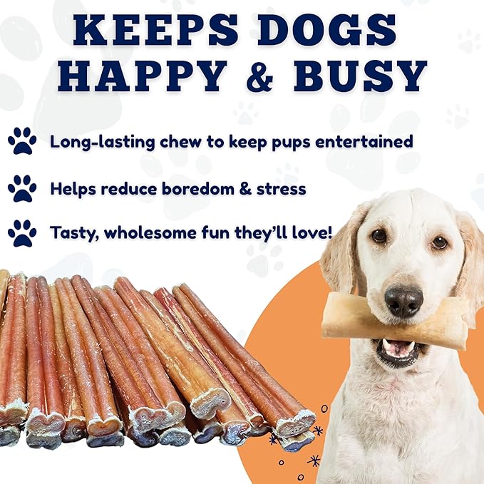 Amazing Dog Treats - Bully Sticks for Small Dogs (6 Inch Junior - 100 Count) - Premium Thin Bully Sticks for Dogs - High Protein, Grass Fed, Additive Free