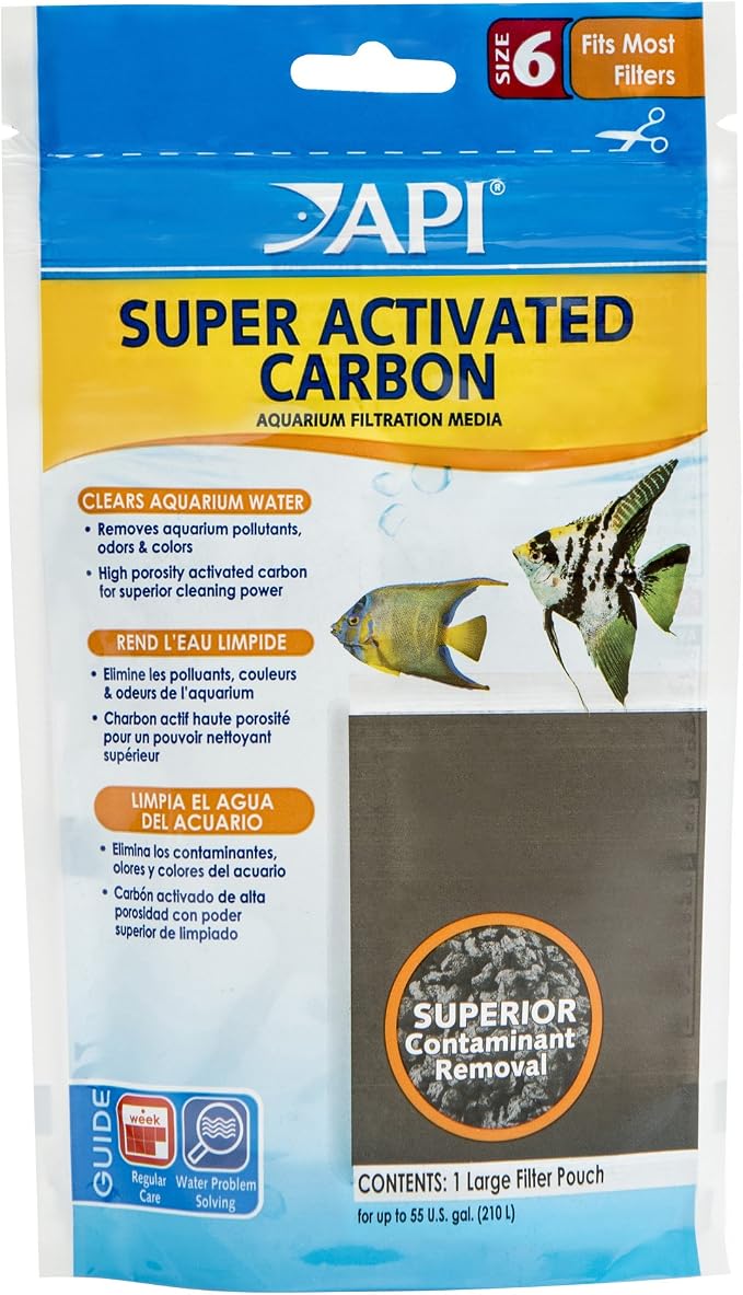 API SUPER ACTIVATED CARBON Aquarium Canister Filter Filtration Pouch 1-Count