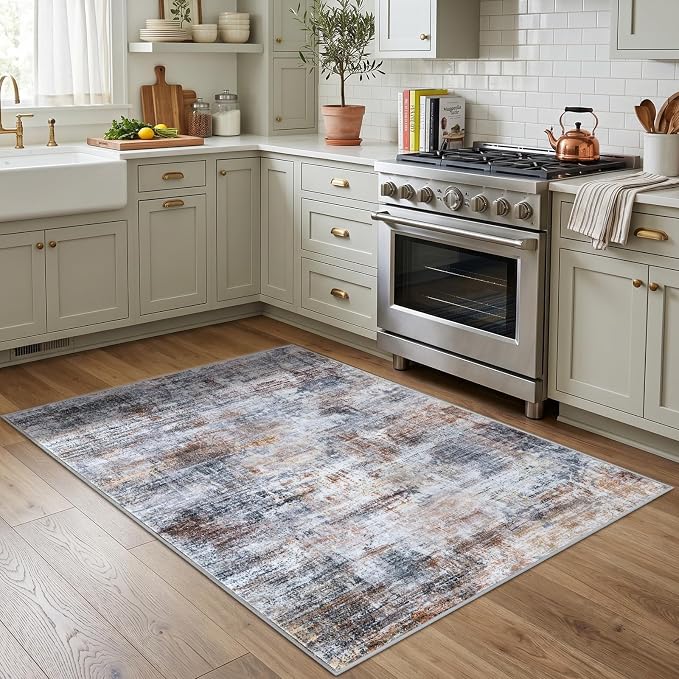 IOHOUZE Abstract Area Rug 4x5 Ft Washable Rugs