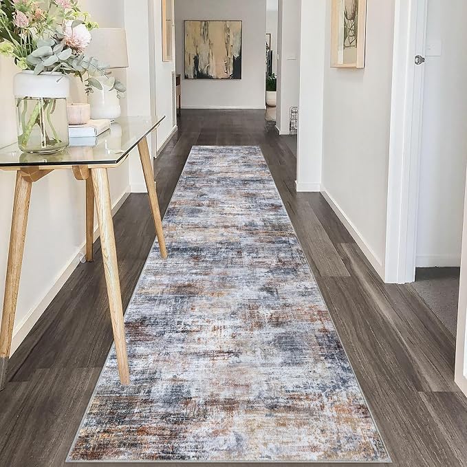 IOHOUZE Abstract Runner Rug 2x10 Ft Washable Runners