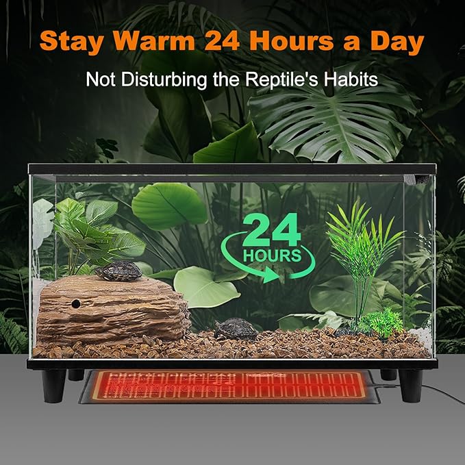 LUCKY HERP Reptile Heat Pad 8x12 Inch 16W Under Tank Terrarium Heating Mat, Reptile Heat Mat, Reptile Heating Pad for Turtle, Lizard, Hermit Crab, Frog, Snake