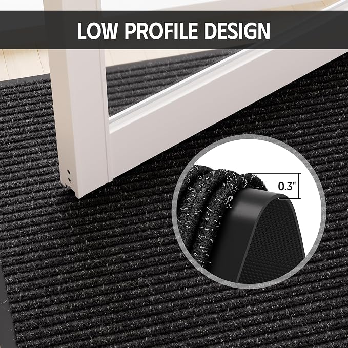 Front Door Mat 3' x 10', Heavy Duty Large Commercial Floor Mats, Non-Slip Low