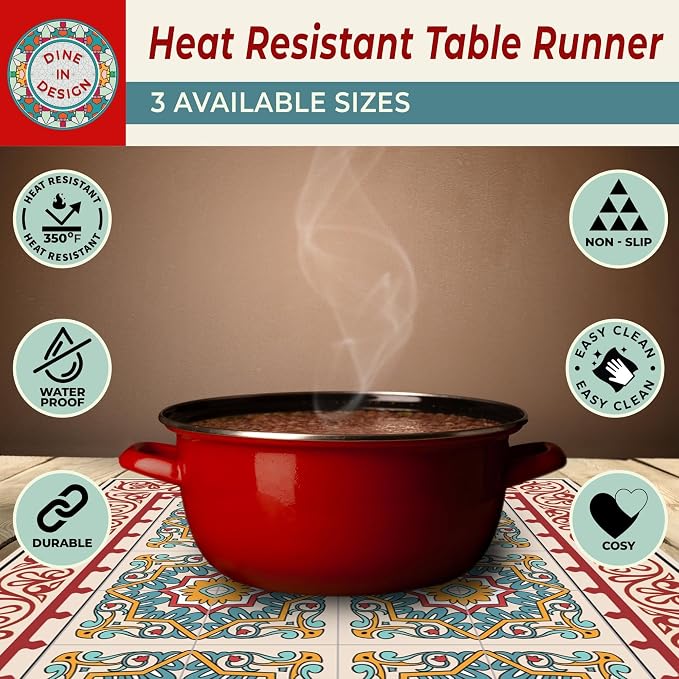 Heat Resistant Table Runner, 53 x 14 Inch