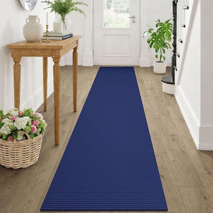 KOZYFLY Cotton Runners Rugs for Hallway 2x10, Washable Runner Rug, Woven Non