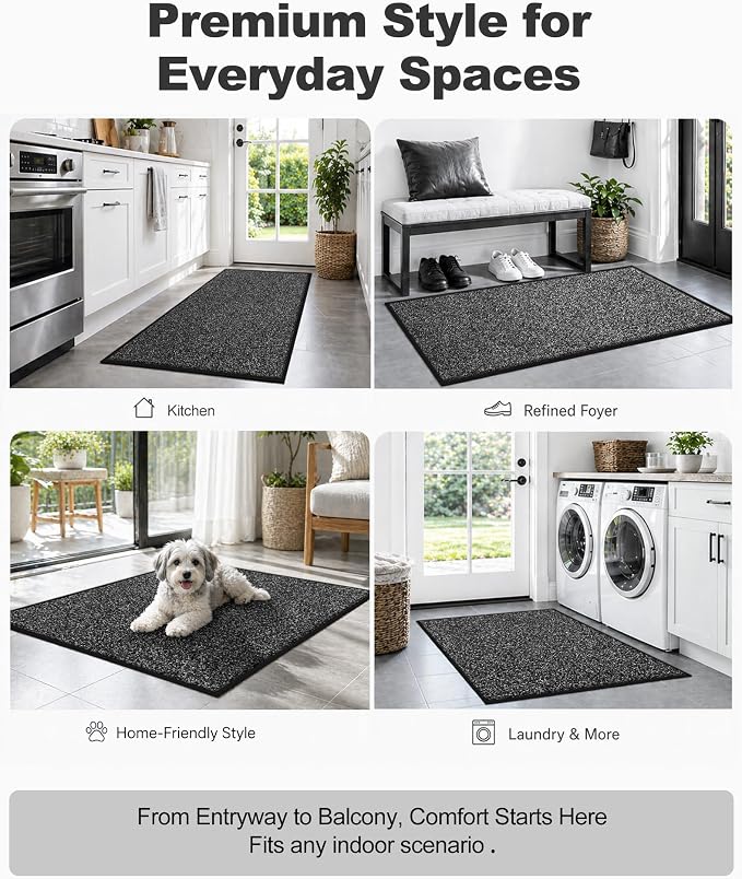 Mibao Front Door Mat Indoor Entrance, Dirt Trapper Welcome Mat