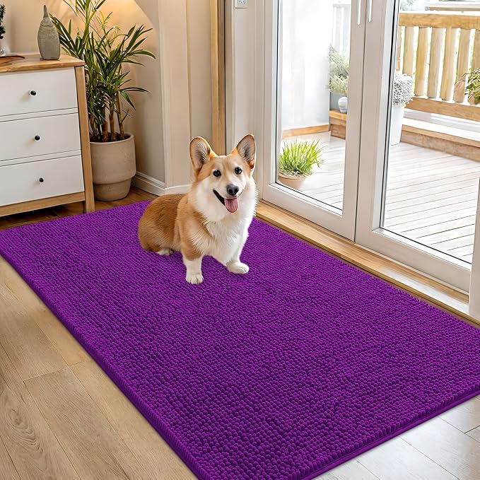 OLANLY Dog Door Mat for Muddy Paws 54x32, Absorbs Moisture and Dirt, Absorbent