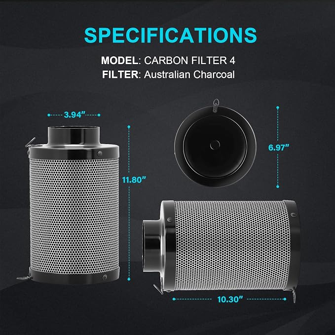 iPower 4 Inch Air Carbon Filter Odor Control