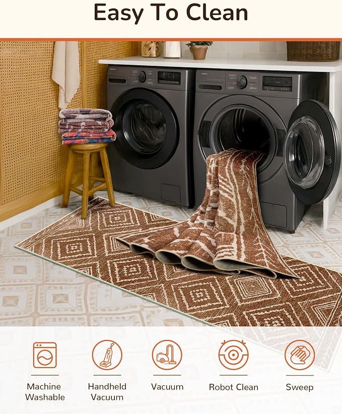BESTSWEETIE Area Rug 2x5 Rug Machine Washable Non-Slip Low Pile Print Pattern