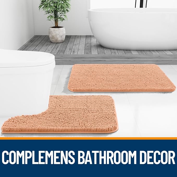OLANLY Bathroom Runner Rugs 44x24, Extra Soft Absorbent Chenille Bath Rugs