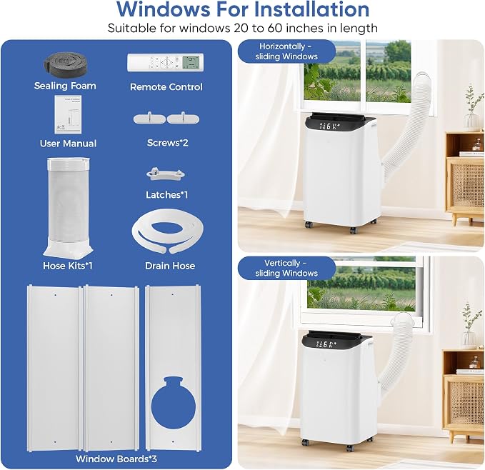 12000 BTU Portable Air Conditioners Cools Up to 500 Sq.Ft, Portable AC Unit